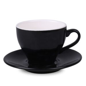 Napoli Nero Cappuccino Cup and Saucer (220 ml) Black