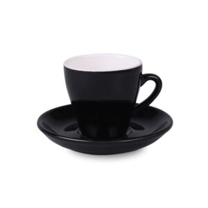 Napoli Nero Espresso Cup and Saucer (70 ml) Black